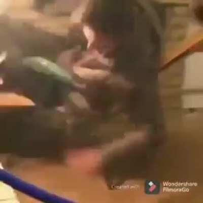 Guy setting shoe on fire (sorry no audio)