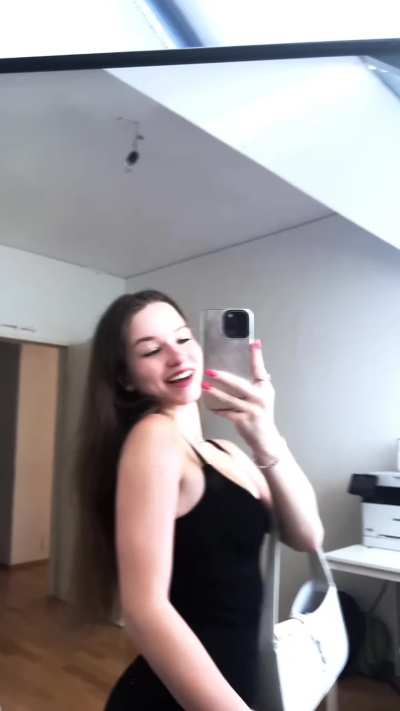 This black dress perfectly accentuates my body