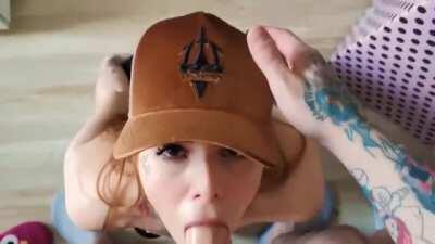 Maru Karv with a cock in her mouth