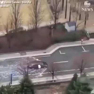 The water and streets are so clean you can’t tell they’re flooded until a car drives through