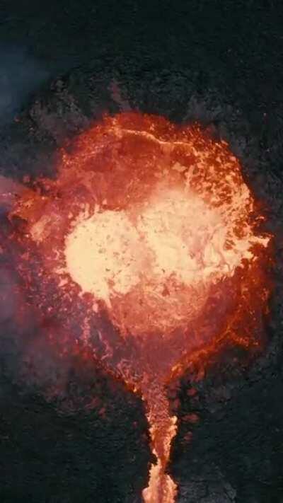 Into the Volcano 🌋 Melted my drone for this shot, captured in the latest eruption in Iceland 🇮🇸