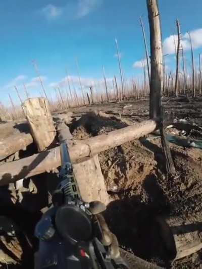 Ukrainian soldier fires his rifle at Russian positions in the Serebryansky forest. Published 09.09.2025