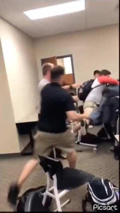 no clue why that teacher put him in a headlock