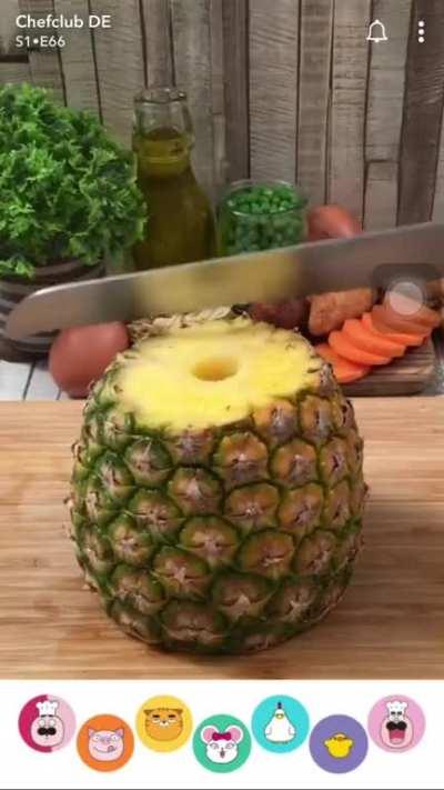 deep frying a whole ass pineapple