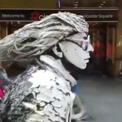 Living human statue Street Performer.