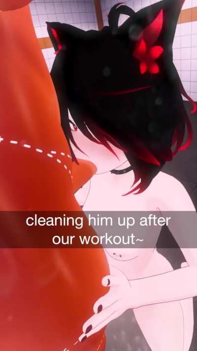I got to suck off a femboy in the shower 💦