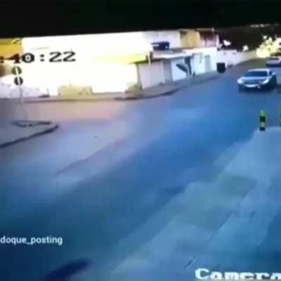 WCGW biking across a road