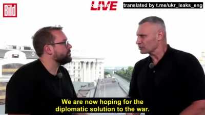 UA POV: We are hoping for a diplomatic solution. Everyone is tired of this war — Kiev Mayor Klitschko
