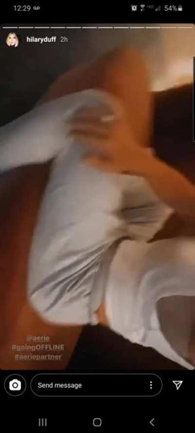 Showing off her loungewear.