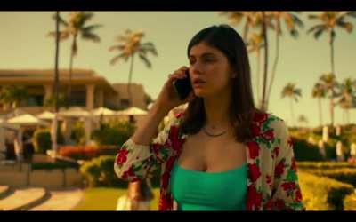 Alexandra Daddario Bouncing in The White Lotus