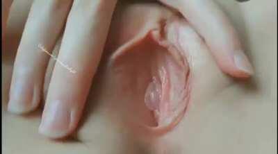 Want to see me spread my pussy and cum? Here's a lil gif of me cumming after edging. Free downloadable full vid when you join my onlyfans!