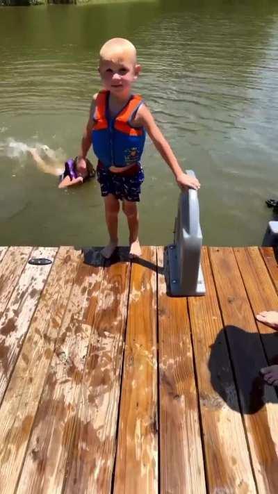 Kid tried that backflip 