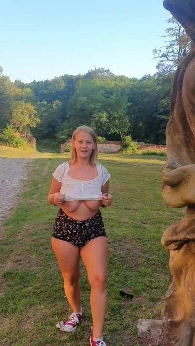 Public bouncing with one fairly static spectator. Heh