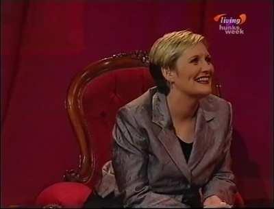 Leo doing another stripping performance for women on a british talk show.