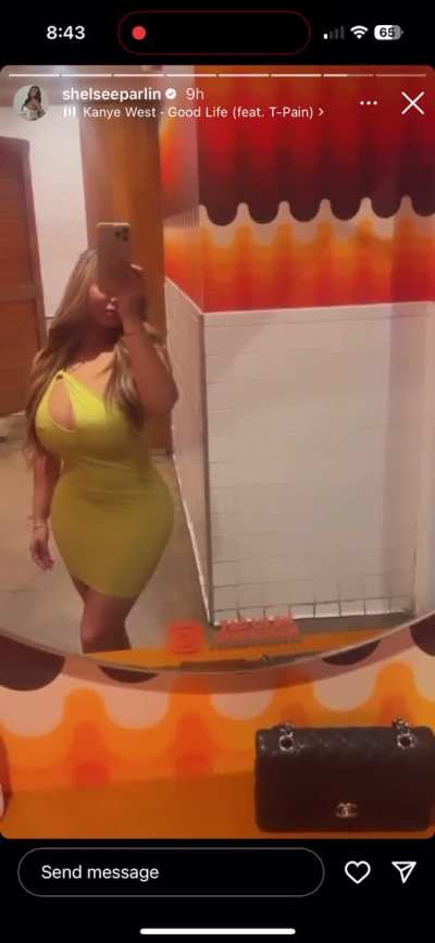 green dress on shelsee goes crazy