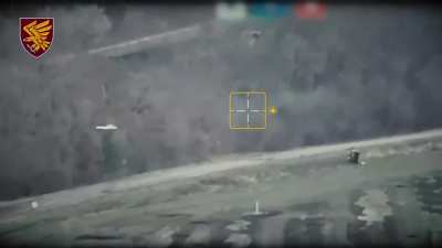 Footage posted by the 95th Separate Airborne Assault Brigade shows the use of some kind of loitering munition. Kursk. 2024