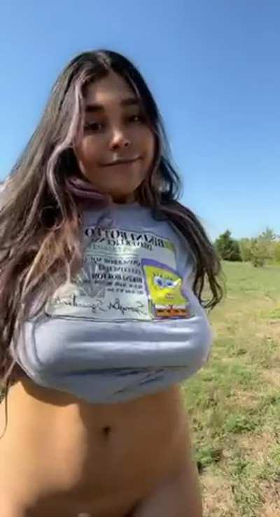 Do you prefer my ass or my tits under the sun?