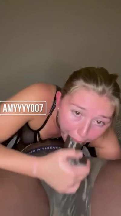 I got extra sloppy while sucking that dick 🤤💦 [OC]