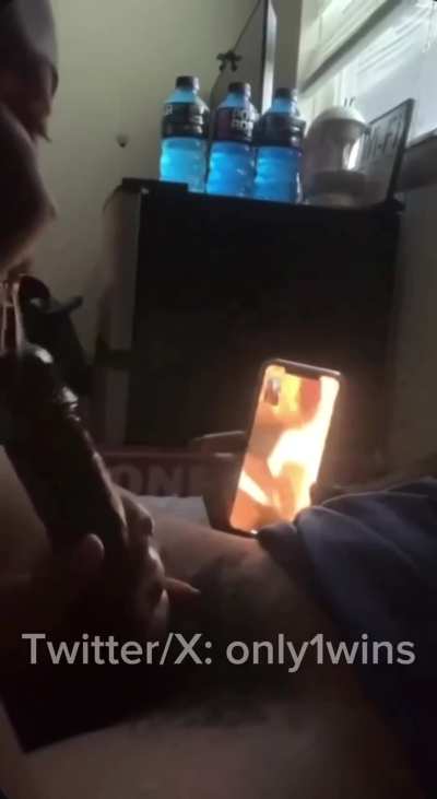 Sucking dick together on Facetime