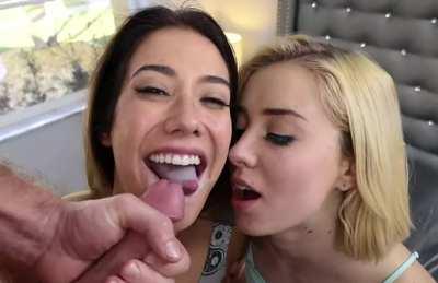 Eva Lovia & Haley Reed Cumswapping