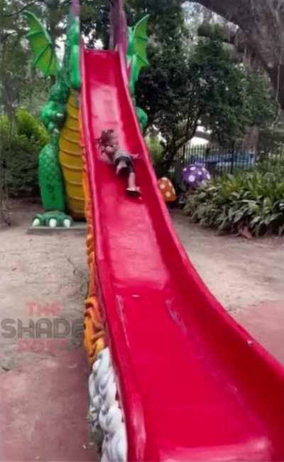 To come down the slide smoothly