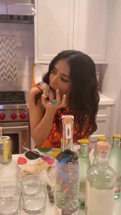 Enjoying some food before the Oscars via IG post (2023)