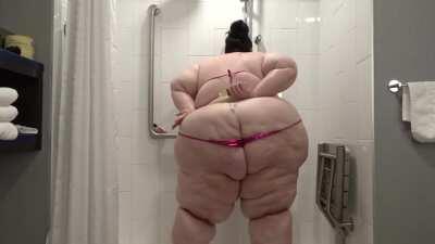 She must go through ALOT of soap for that huge body