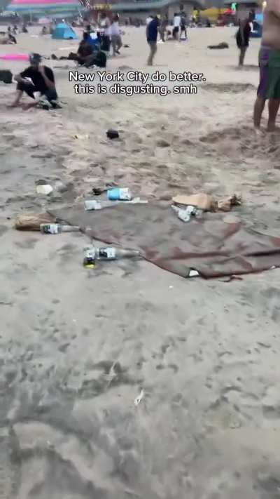 Coney Island in New York looks unrecognizable as it’s covered in discarded trash.