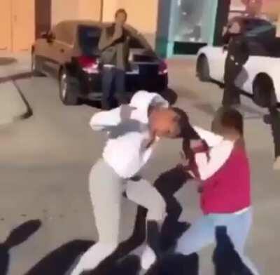 She was just trying to pull her hair