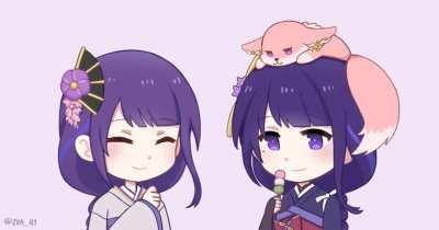 Raiden Twins and Fox Miko