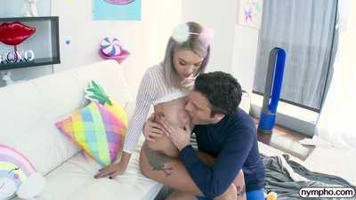 Gabbie gets her perfect tits sucked by the luckiest man in the world