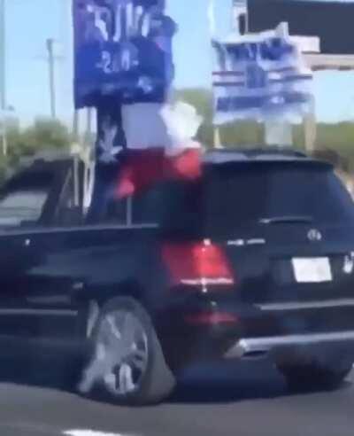 I added appropriate music to the Biden bus chase.