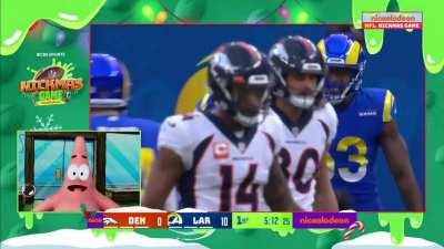 [Highlight] Patrick Star’s commentary of Russell Wilson’s interception in the 2022 Broncos-Rams Christmas Game
