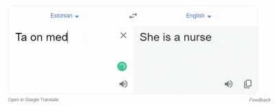 Tegin huvitava avastuse. Google translate tõlkides automaatselt määrab meie ilma soota asesõnad inglise keeles sooliseks olenevalt sellest, mis ametinimetust lauses kasutad.