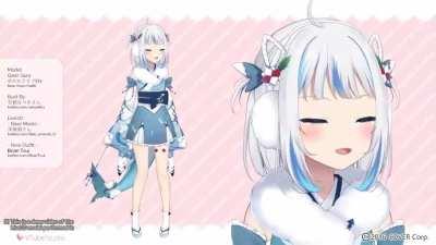 Gawr Gura New Years Outfit Live 2D showcase by Brian Tsui