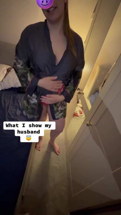 What This Pregnant Milf Shows her Husband vs What I Shows You