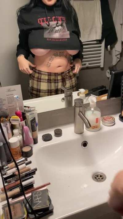 Sometimes my tits pop out under my hoodie