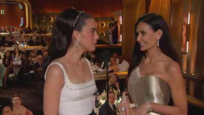 Margaret and Demi Golden Globes The Substance “bit”. Variety Twitter 