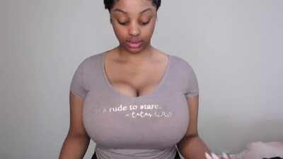 Nellie, testing her bra out