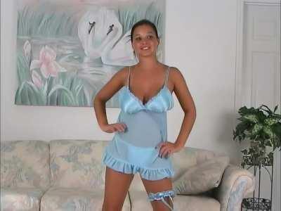 Christina Model - Baby Blue Lingerie outfit
