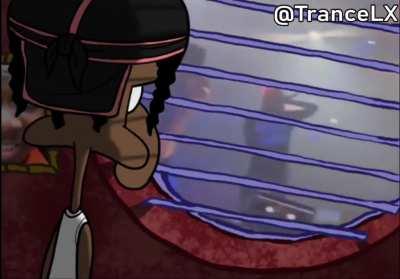 Bruce in his new house watching Kai and Rage at DreamCon