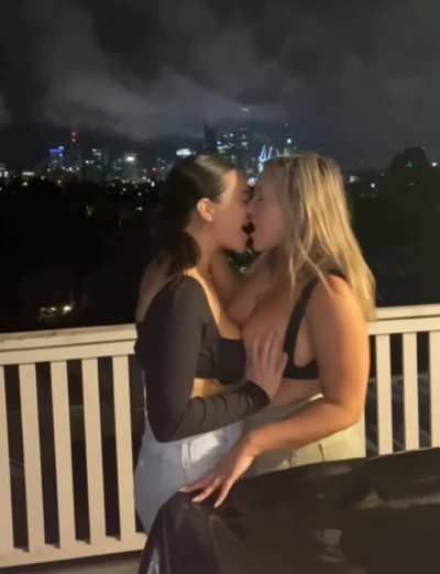 Drunk and horny girls making out