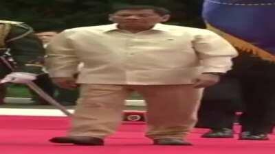 Wide Duterte walking but he's always in frame (HD)