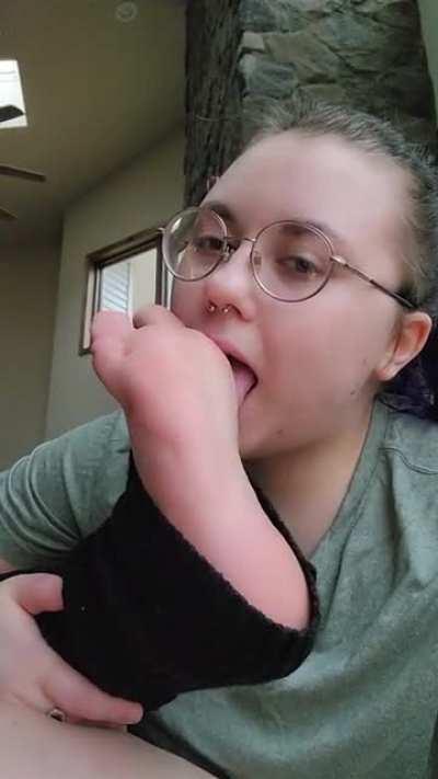 Self Worship in leg warmers 😊 keeps them nice and warm!