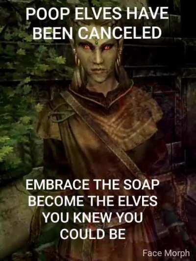 We stand, armed with soap bars for a better future. Scrub away the sins of our ancestors. NO MORE POOP ELVES!