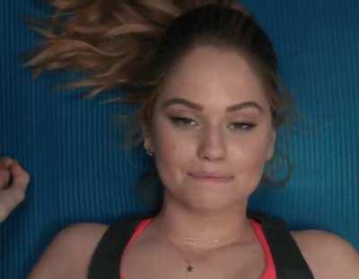 Flirty Debby Ryan on her back