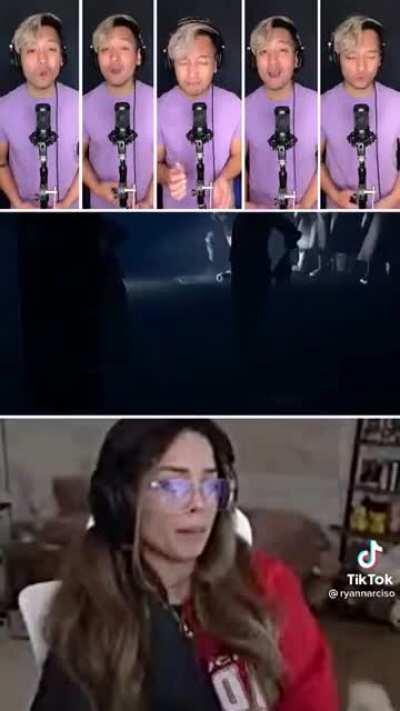 valkyrae stream into scat harmonies