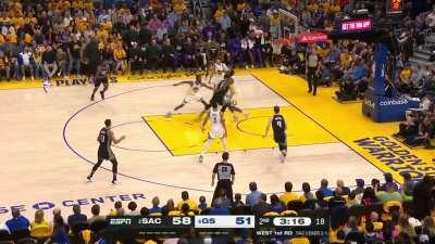 [Highlight] Domantas Sabonis takes it 94-feet, powers through every one and gets the bucket as no Warrior can contain him!