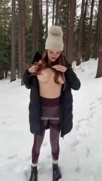 Flashing everything I got while on a cold winter hike ;) [OC]