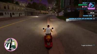 Weird glitch with the headlight on the pizza delivery moped